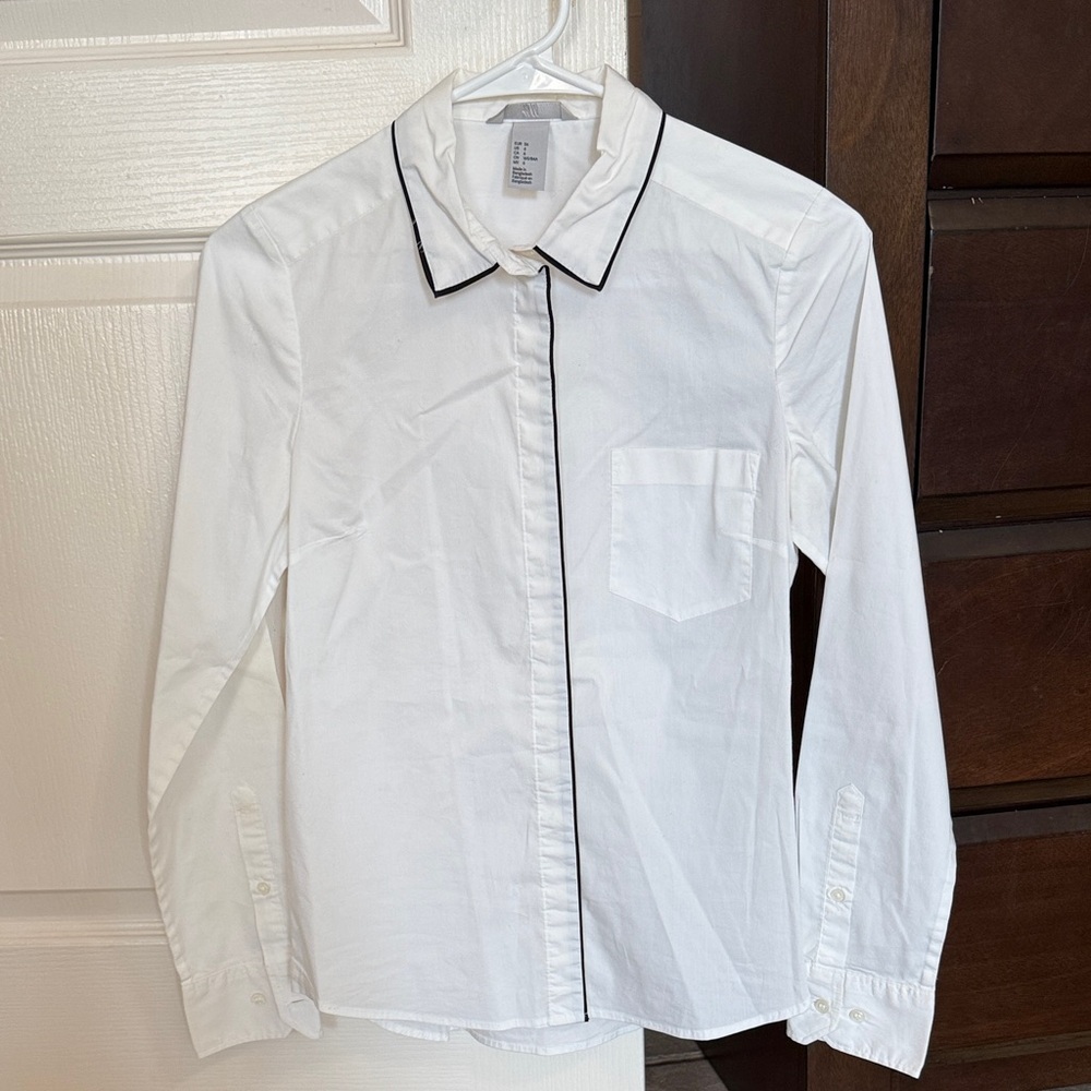 White  Shirt with Black Trim